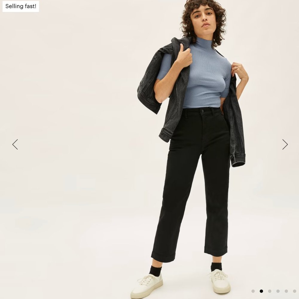 Everlane Straight Leg Crop - Black